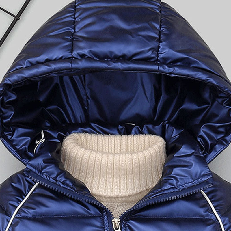Jaqueta Infantil de Inverno com Capuz e Desenho nas Costas - 2-6 anos