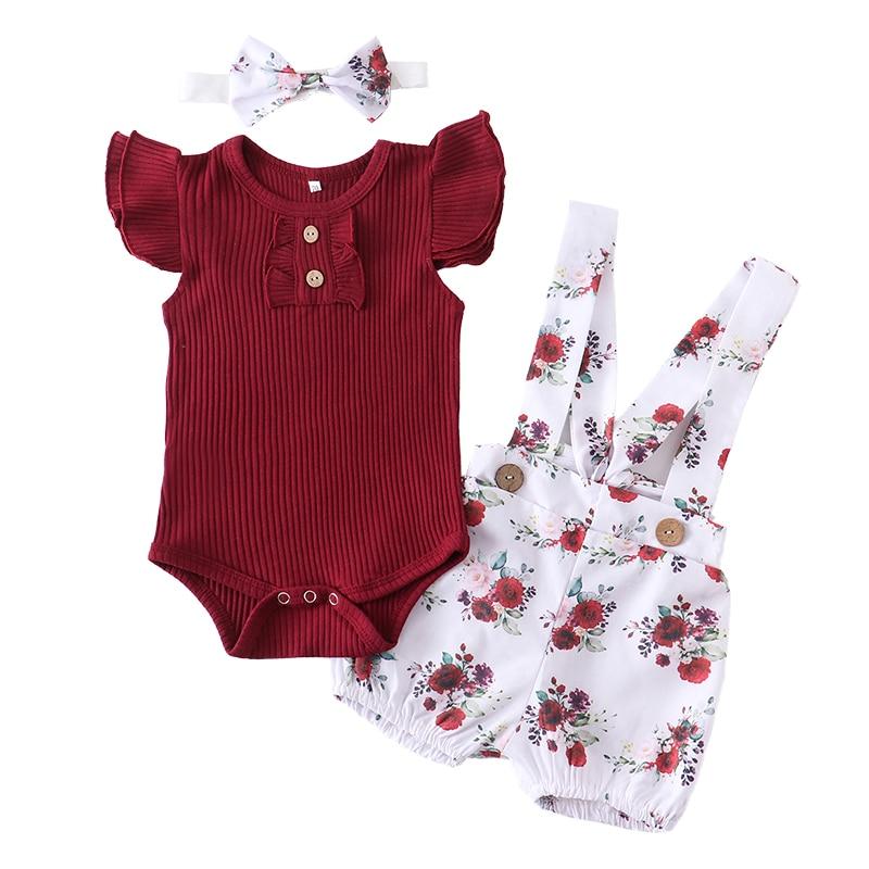 Conjunto Para Meninas de 3 Meses a 2 Anos - 03 Peças