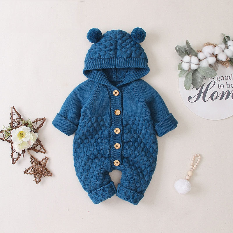 Macacão de Inverno Com Capuz Para Bebês - 3 a 24 meses