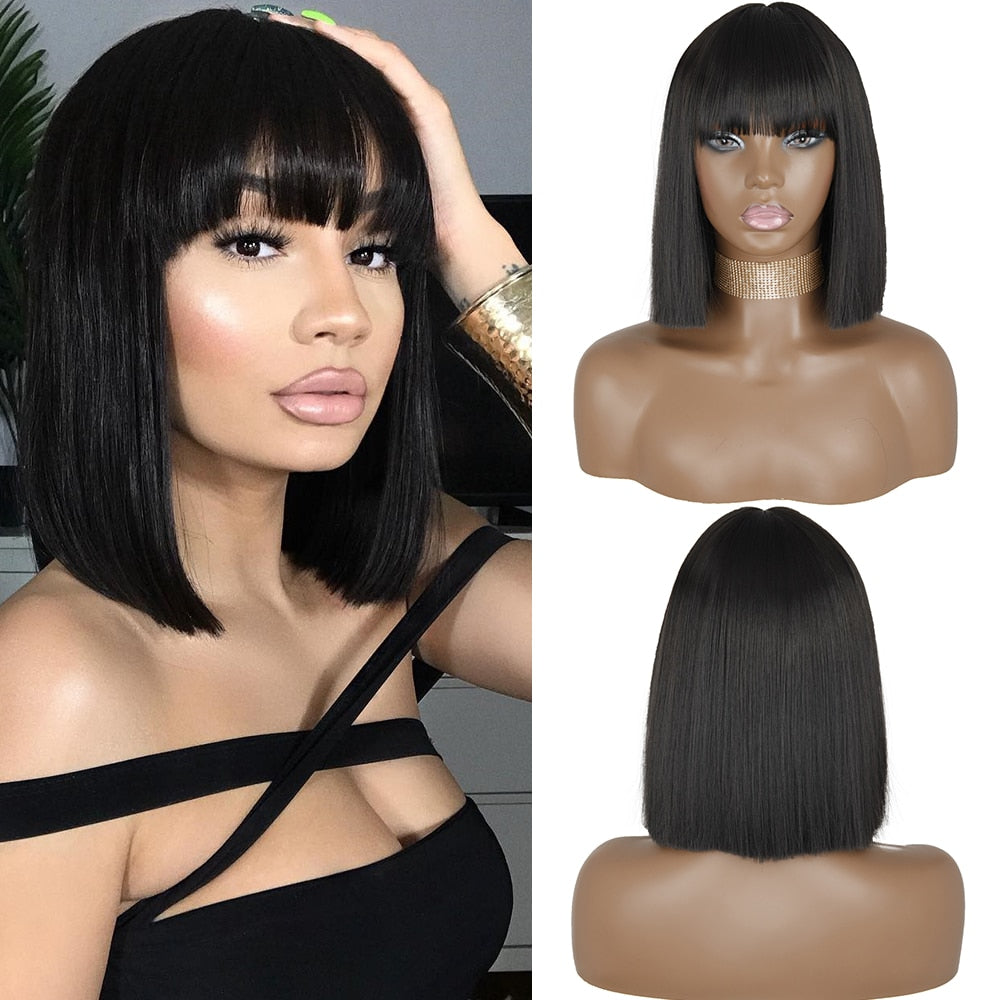 Peruca Feminina de Cabelo Sintético