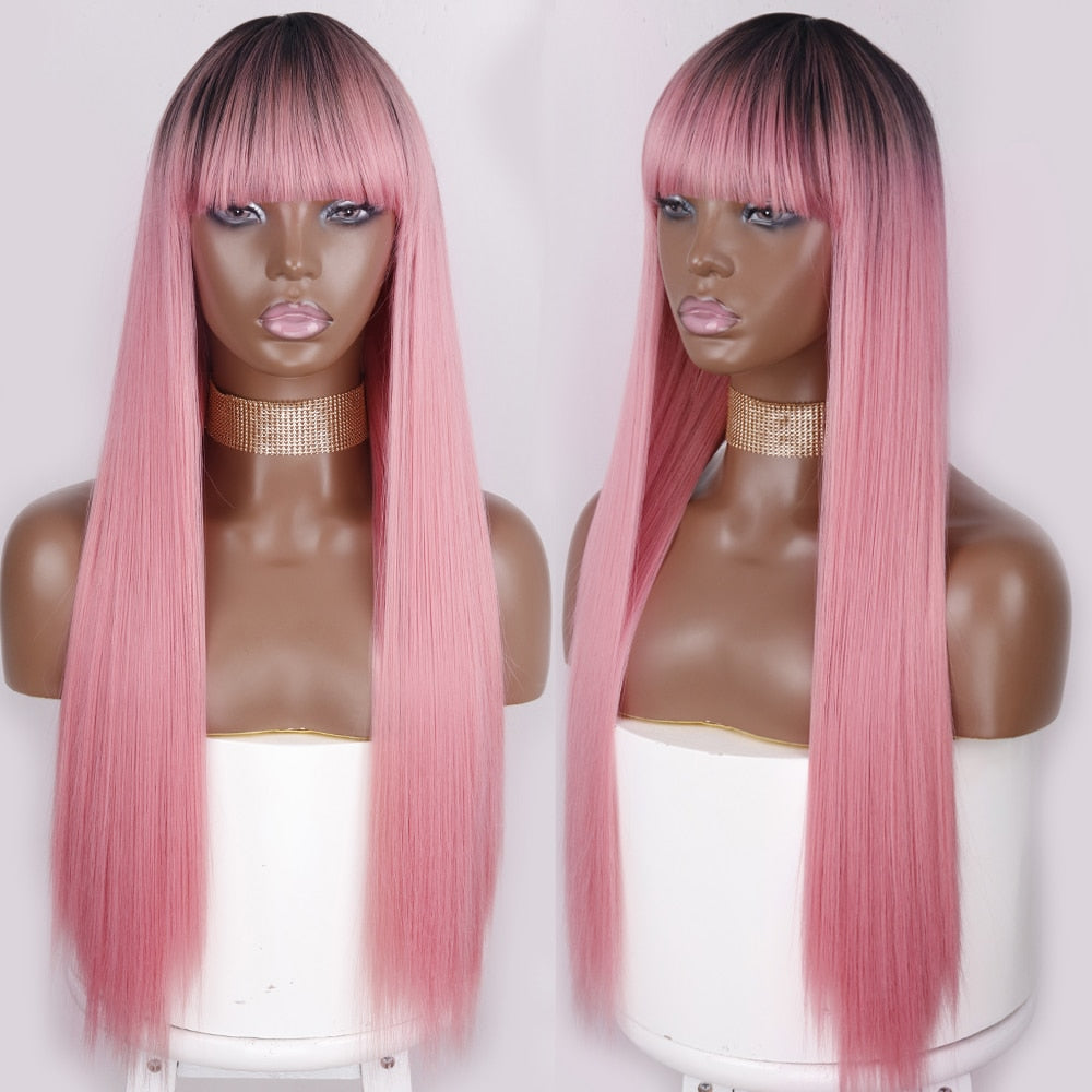 Peruca Feminina de Cabelo Sintético