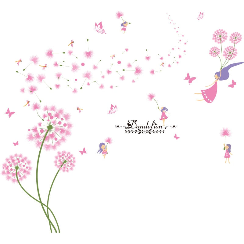 Adesivo decorativo (papel de parede) - flores, flamingo, bailarinas