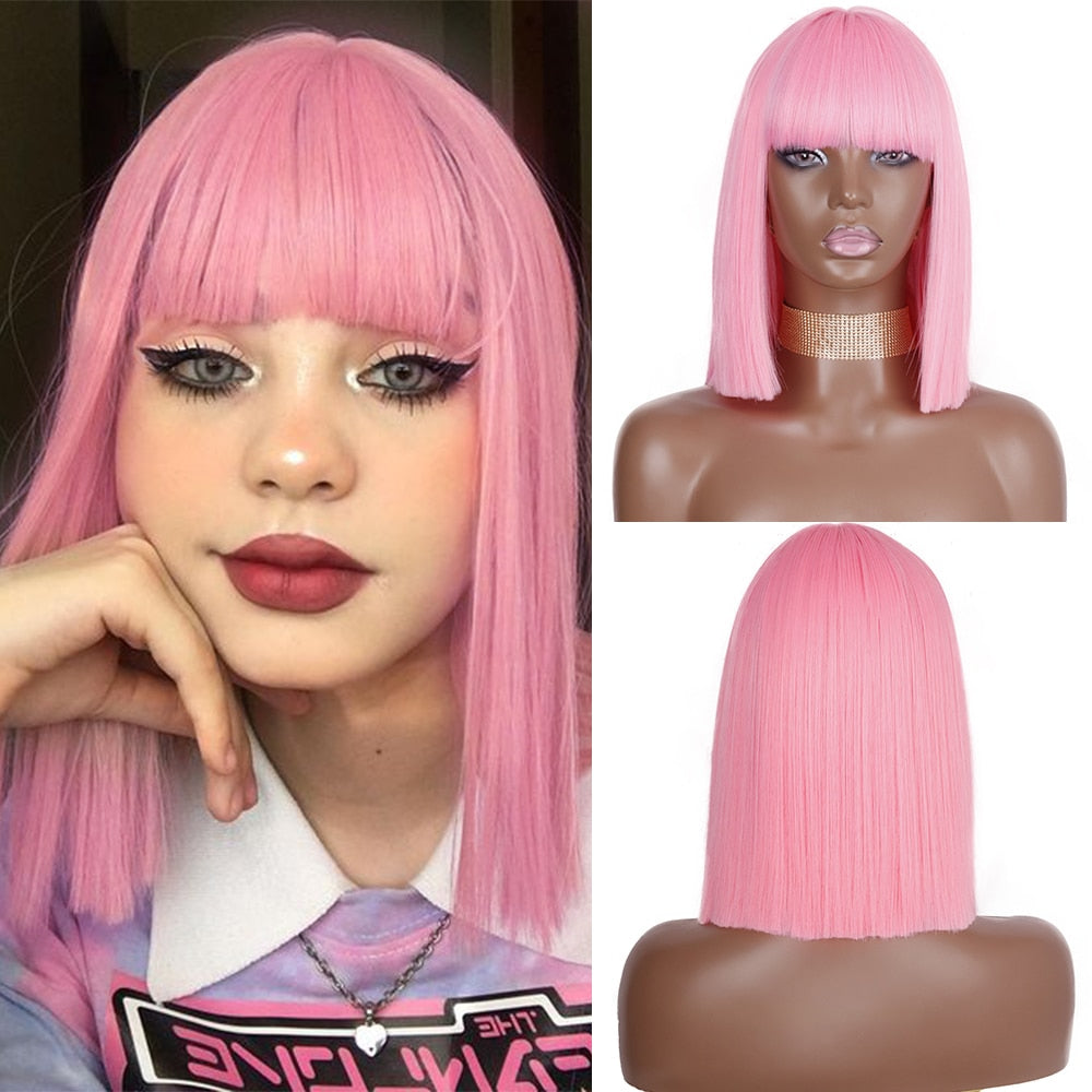 Peruca Feminina de Cabelo Sintético