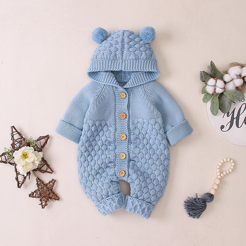 Macacão de Inverno Com Capuz Para Bebês - 3 a 24 meses