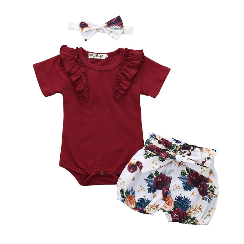 Conjuntos de Body, Short e Lacinho - 0 a 24 Meses