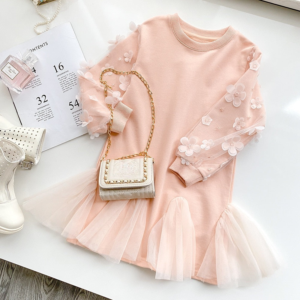 Vestido Com Detalhes de Tule 2 a 7 anos