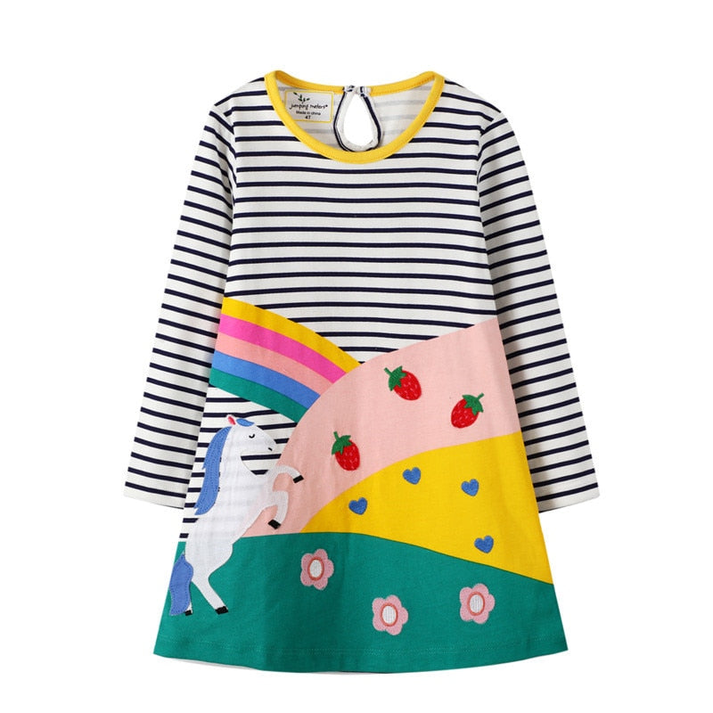 Vestido Manga Longa Para Meninas - 2 a 7 anos