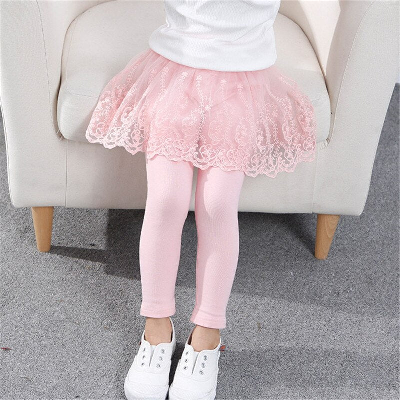 Legging de Cotton Infantil Com Saia - 3 a 7 anos