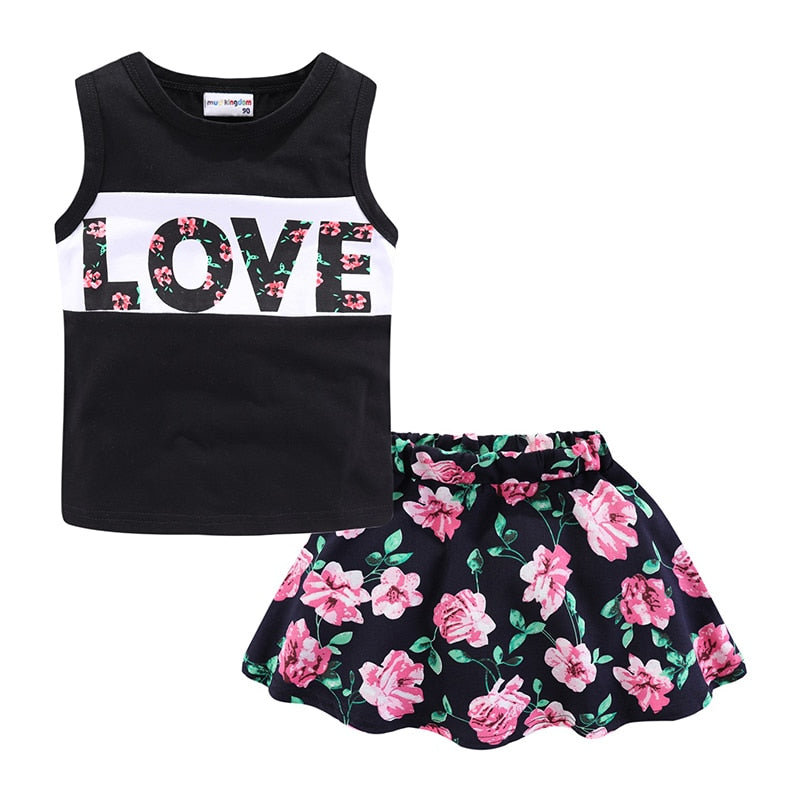 Conjunto de roupa para meninas - 2 a 9 anos