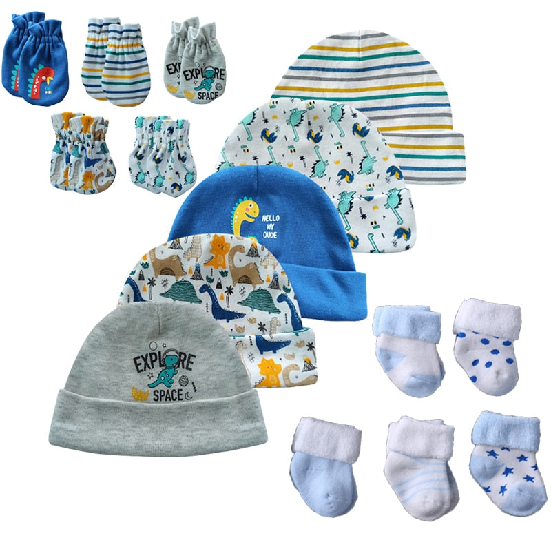 Conjunto de Gorro + Luvas + Meias (15 peças)
