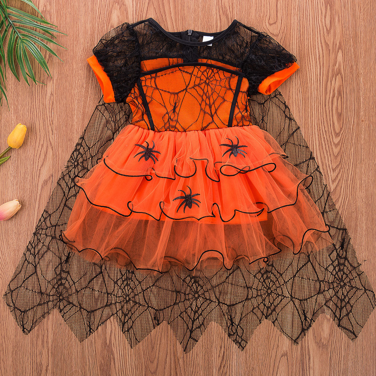 Vestido Halloween Teia de Aranha - 1 a 5 anos