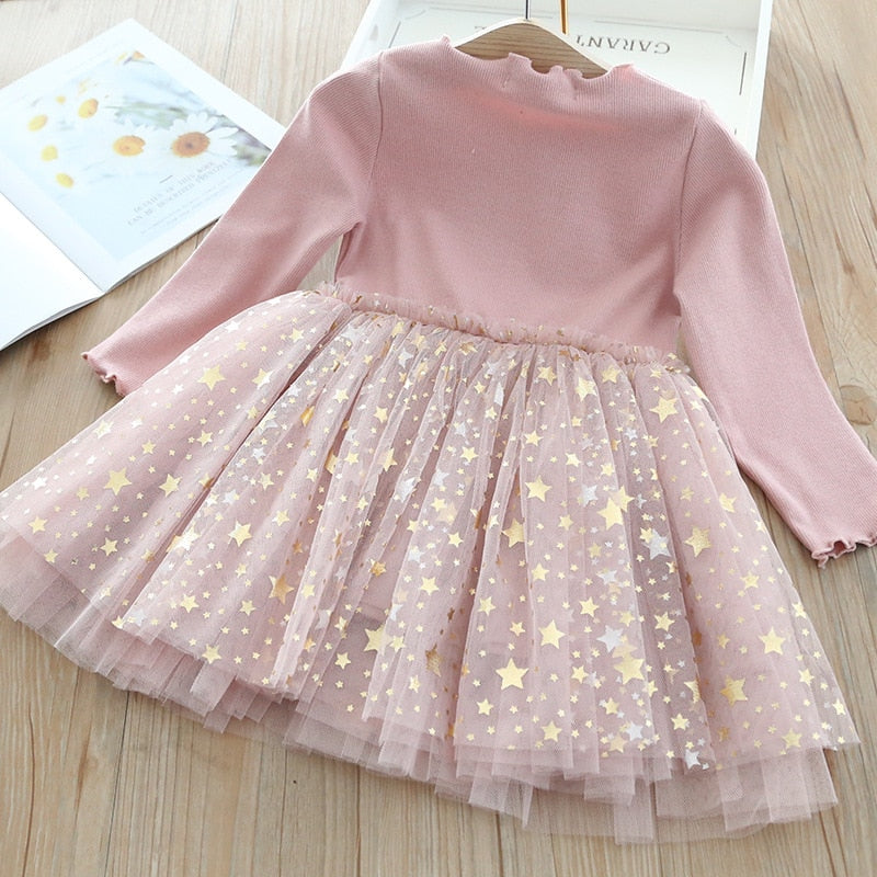 Vestido de Malha com Manga Comprida e Estampa de Unicórnio
