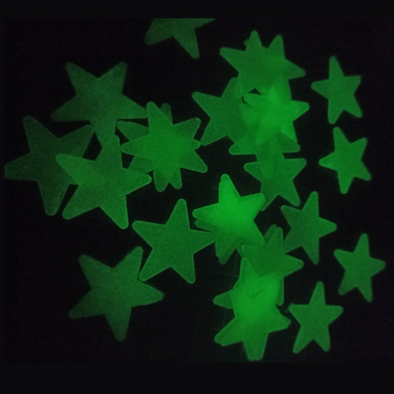 Estrelas fluorescentes decorativas (50 peças)