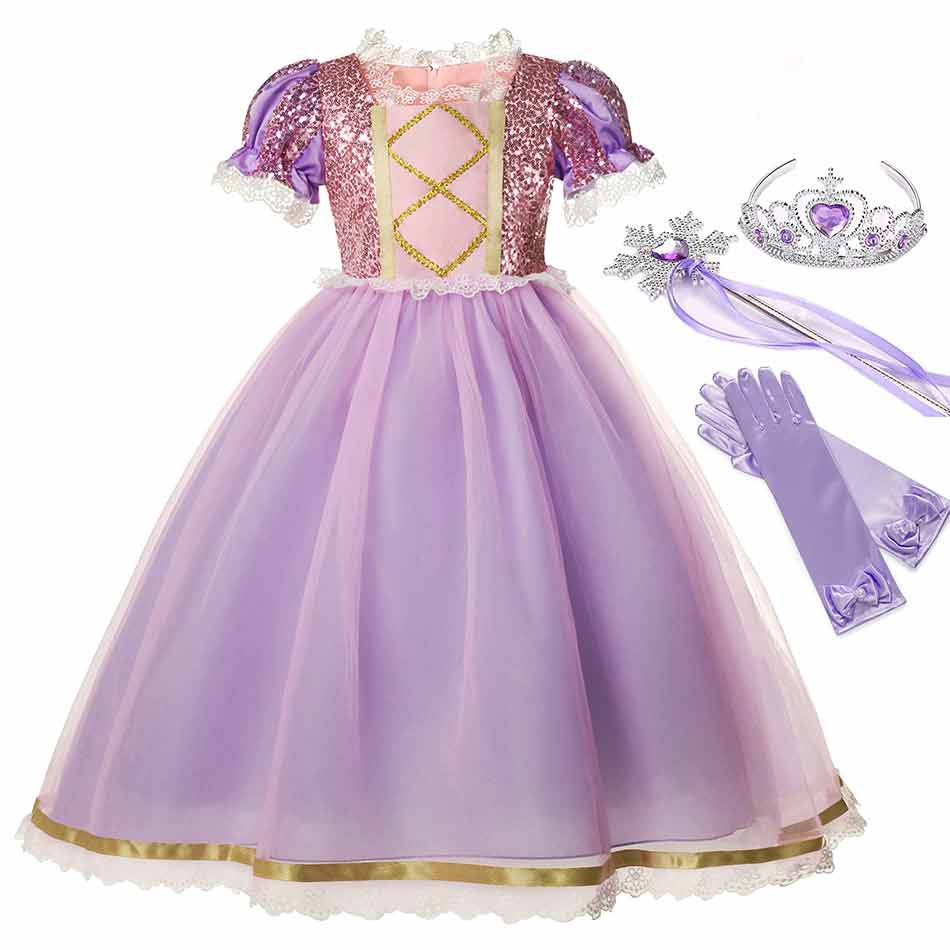 Vestido Rapunzel - 2 a 10 Anos