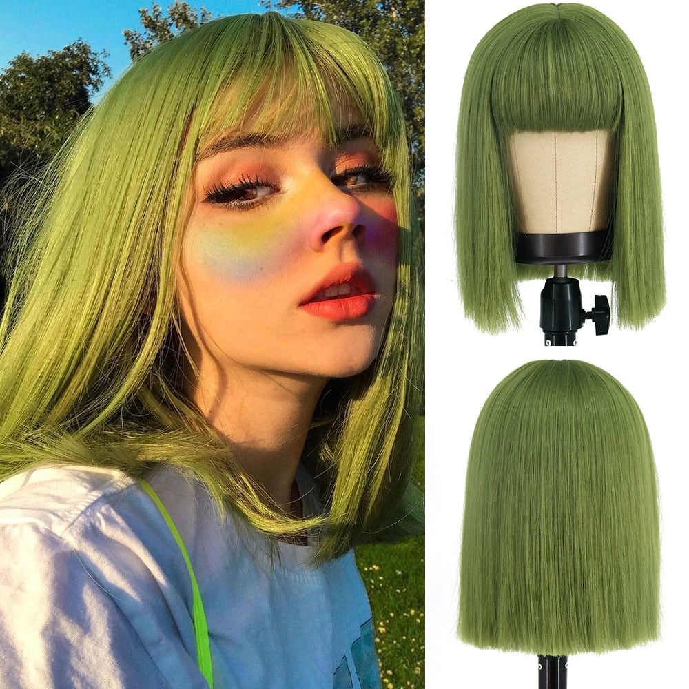 Peruca Feminina de Cabelo Sintético