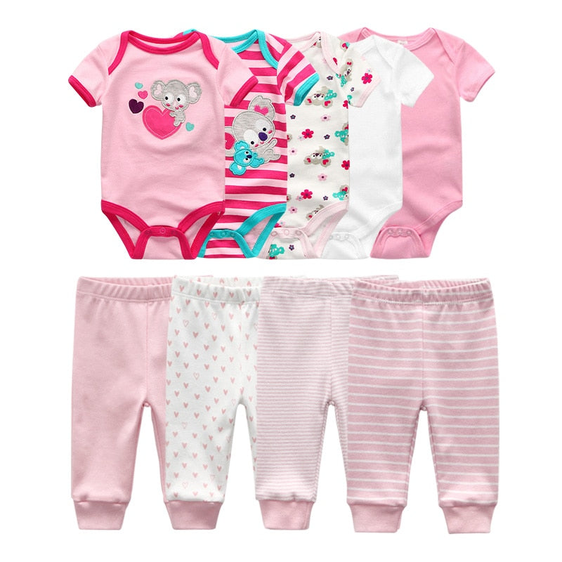 Kits de macacão com calça, 6 ou 9 peças - 3 meses a 1 ano