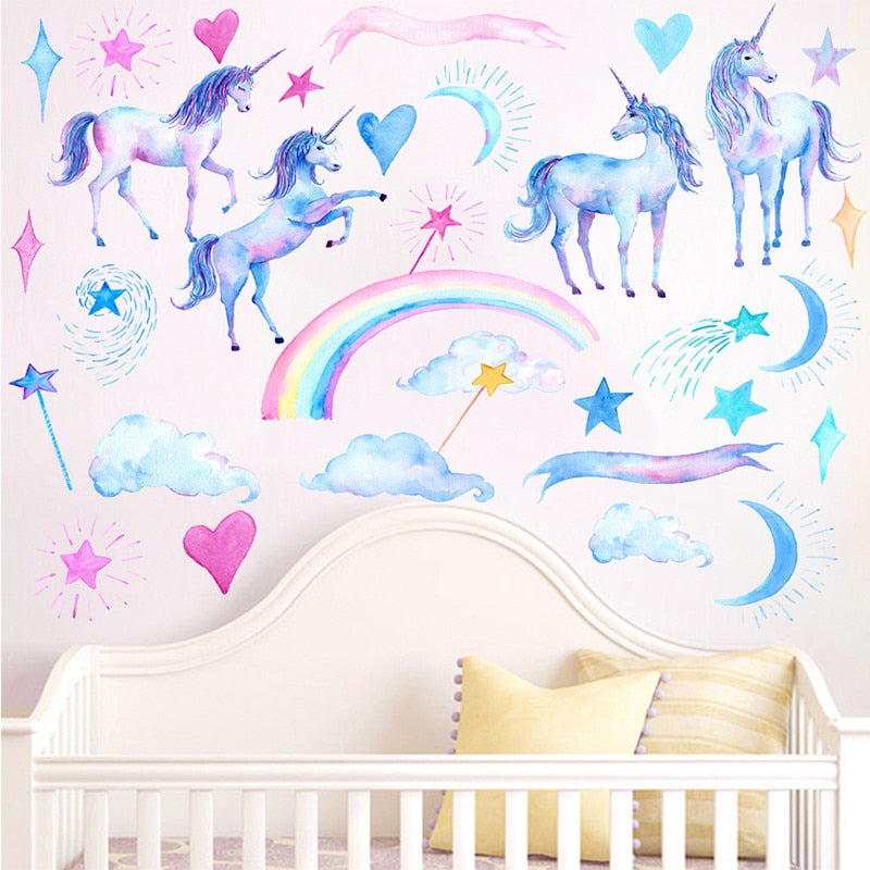 ADESIVO DECORATIVO PARA QUARTO DE BEBÊ - UNICÓRNIO