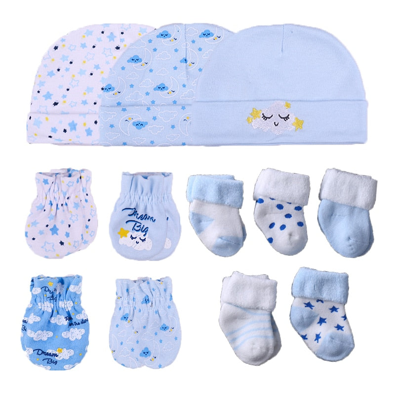 Conjunto de Gorro + Luvas + Meias (15 peças)