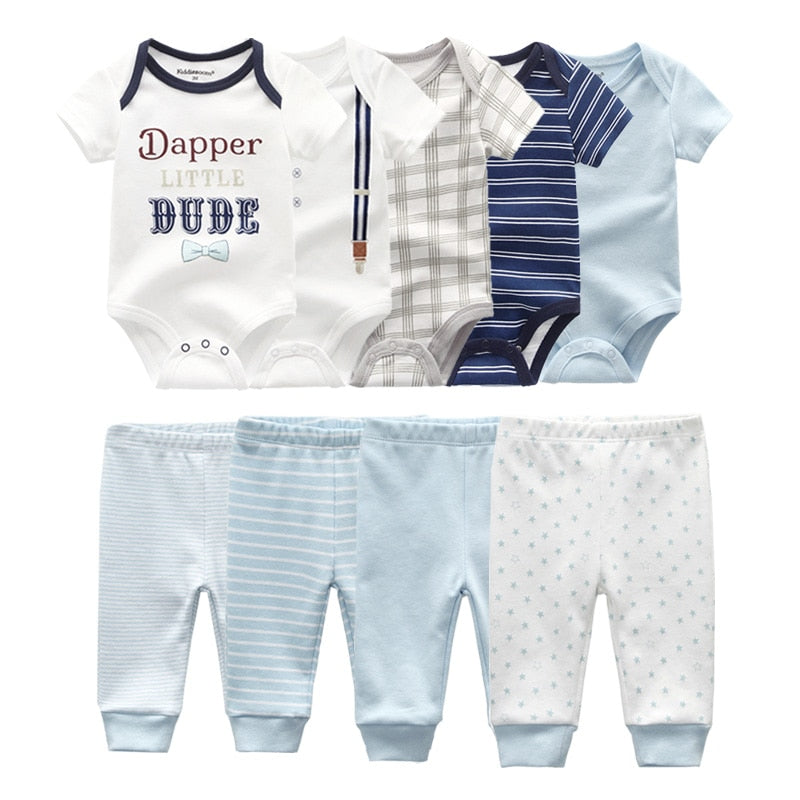 Kits de macacão com calça, 6 ou 9 peças - 3 meses a 1 ano