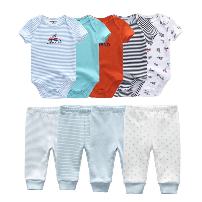 Kits de macacão com calça, 6 ou 9 peças - 3 meses a 1 ano