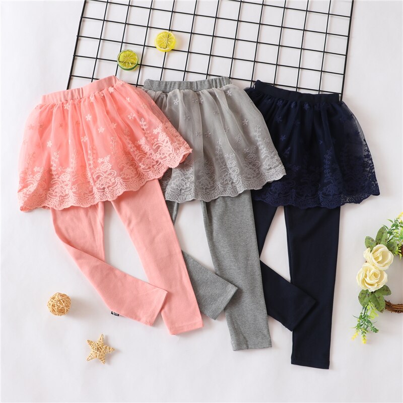 Legging de Cotton Infantil Com Saia - 3 a 7 anos