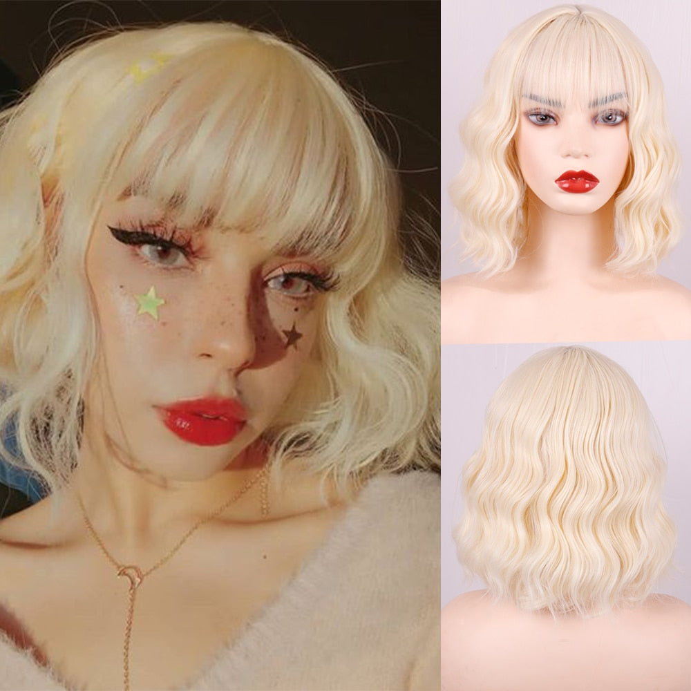 Peruca Feminina de Cabelo Sintético