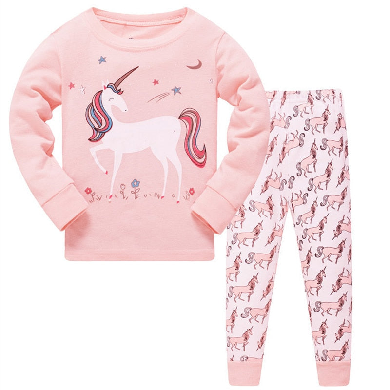 Pijama infantil de algodão para meninas - 3 a 8 anos