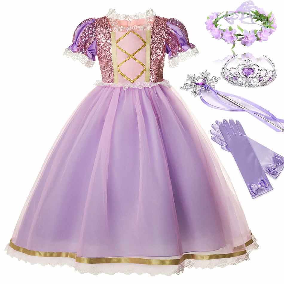 Vestido Rapunzel - 2 a 10 Anos