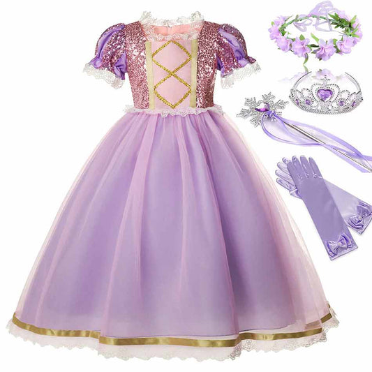Vestido Rapunzel - 2 a 10 Anos