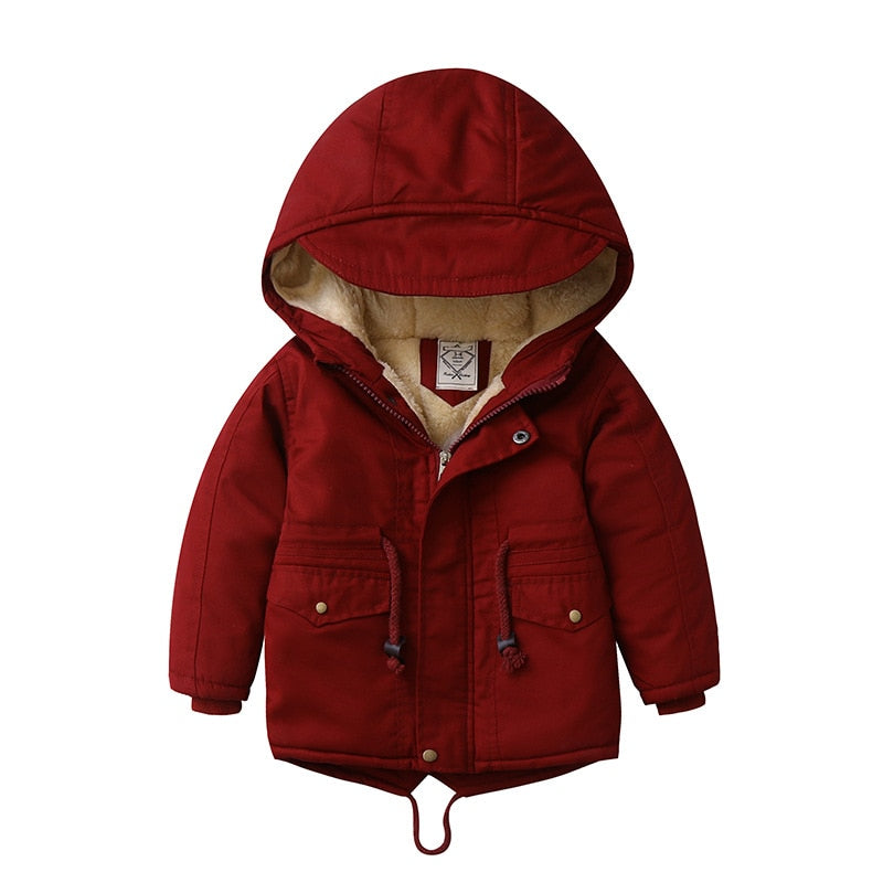 Jaqueta de inverno para meninos com capuz - 2 a 10 anos
