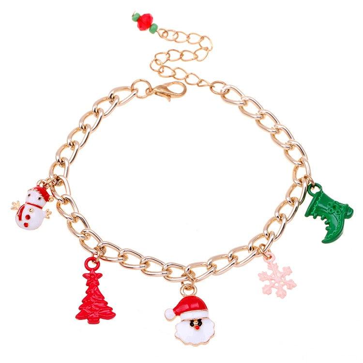 Pulseira com Pingentes Natalinos
