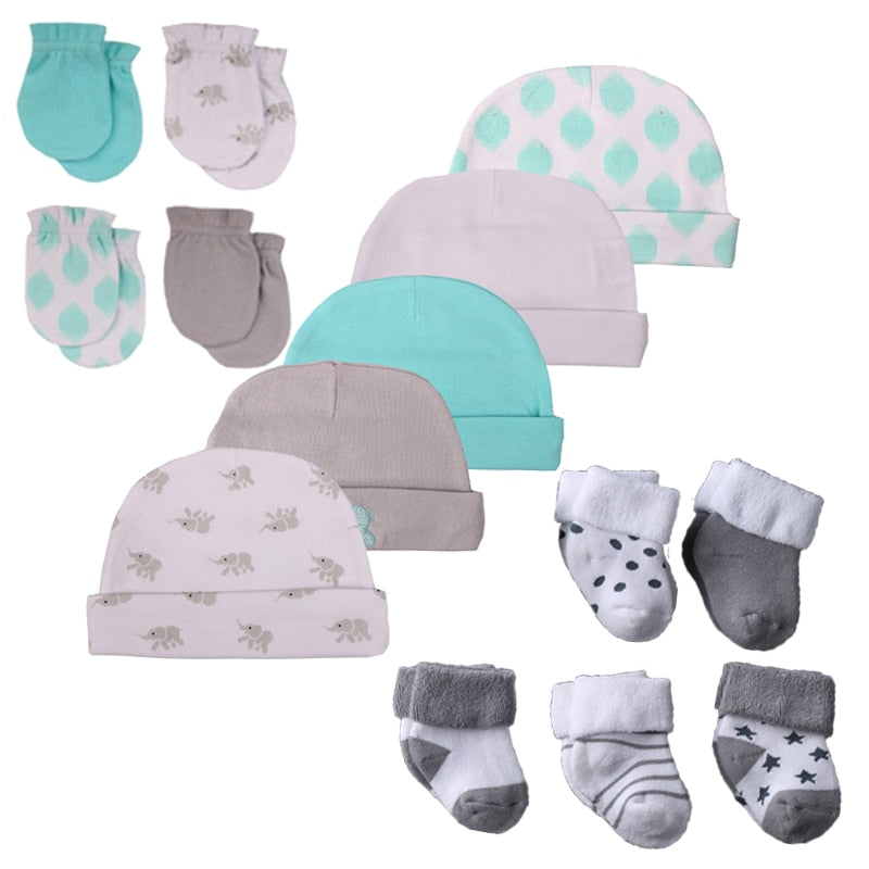 Conjunto de Gorro + Luvas + Meias (15 peças)