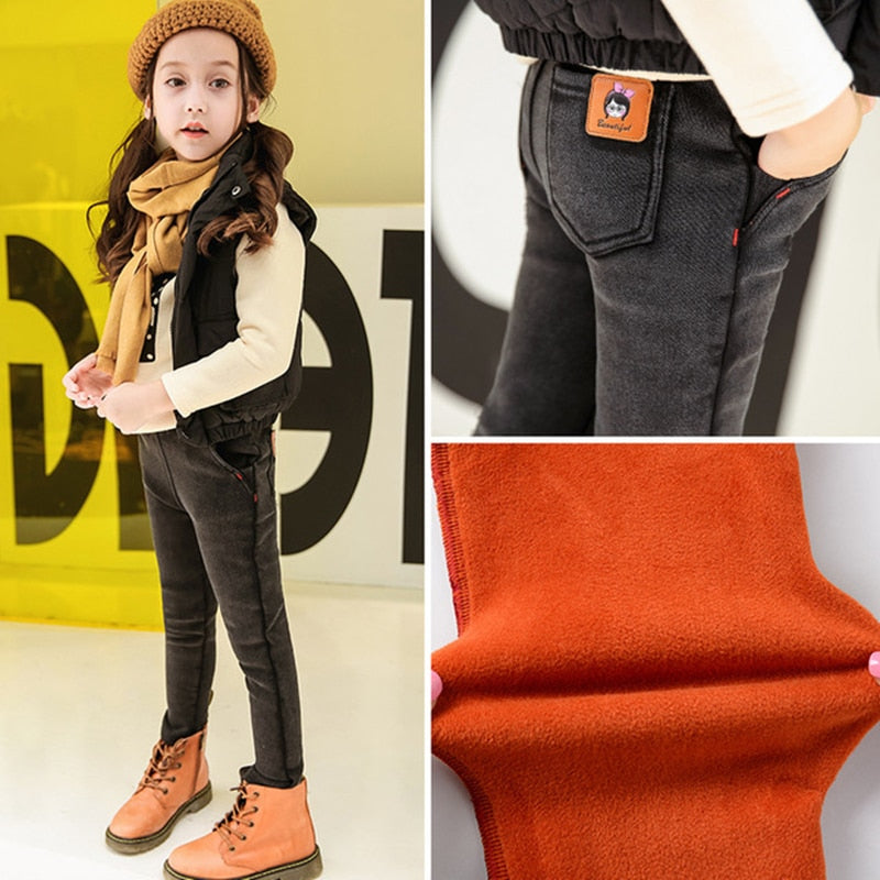 Calça legging de inverno para meninas - 4 a 13 anos