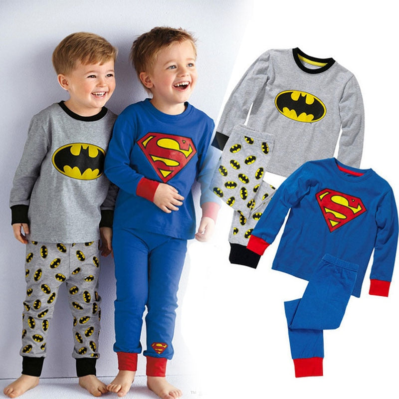 Pijama infantil de algodão (Batman, Homem-Aranha e Superman)