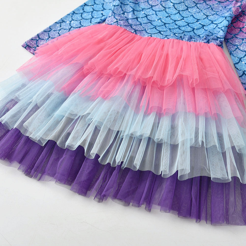 Vestido de Sereia Manga Longa - 2 a 8 anos