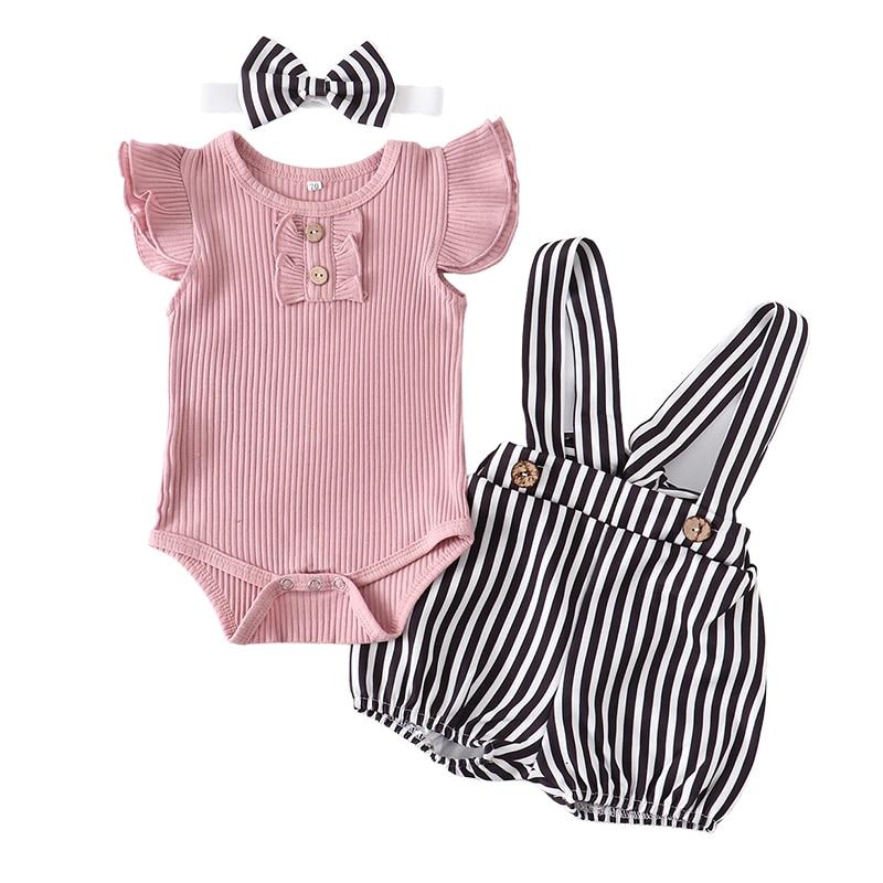 Conjunto Para Meninas de 3 Meses a 2 Anos - 03 Peças