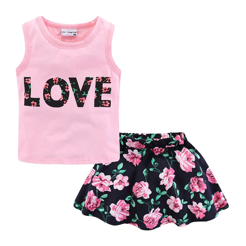 Conjunto de roupa para meninas - 2 a 9 anos
