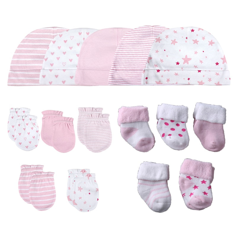 Conjunto de Gorro + Luvas + Meias (15 peças)
