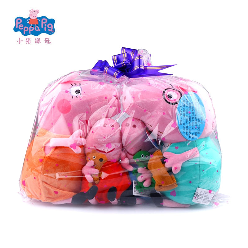 Peppa Pig e Família Conjunto Pelúcia
