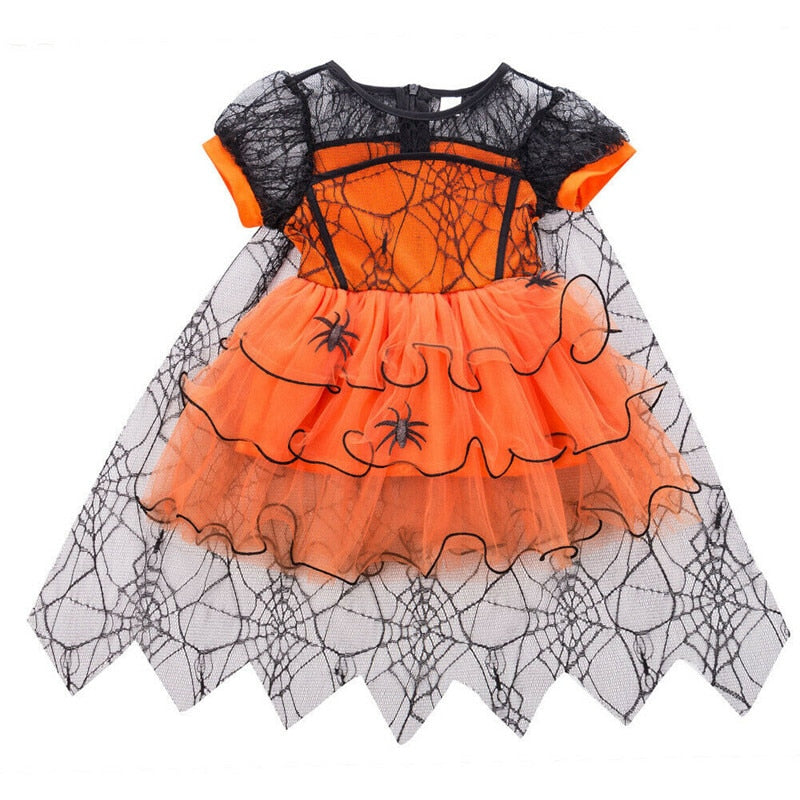 Vestido Halloween Teia de Aranha - 1 a 5 anos
