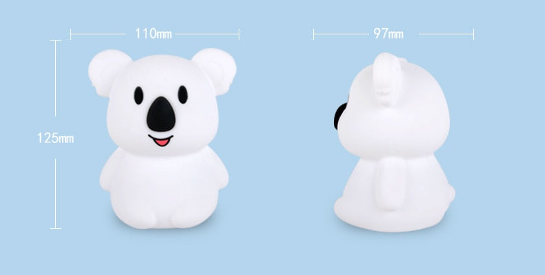 Luminária de LED em Formato de Koala, com Temporizador e Controle Remoto