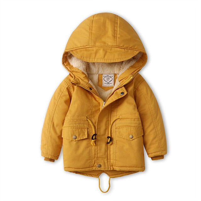 Jaqueta de inverno para meninos com capuz - 2 a 10 anos