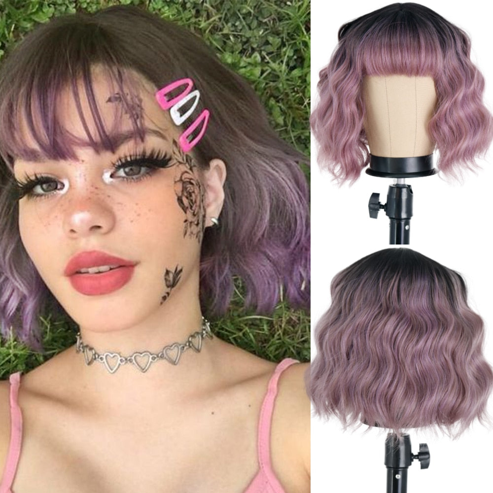 Peruca Feminina de Cabelo Sintético