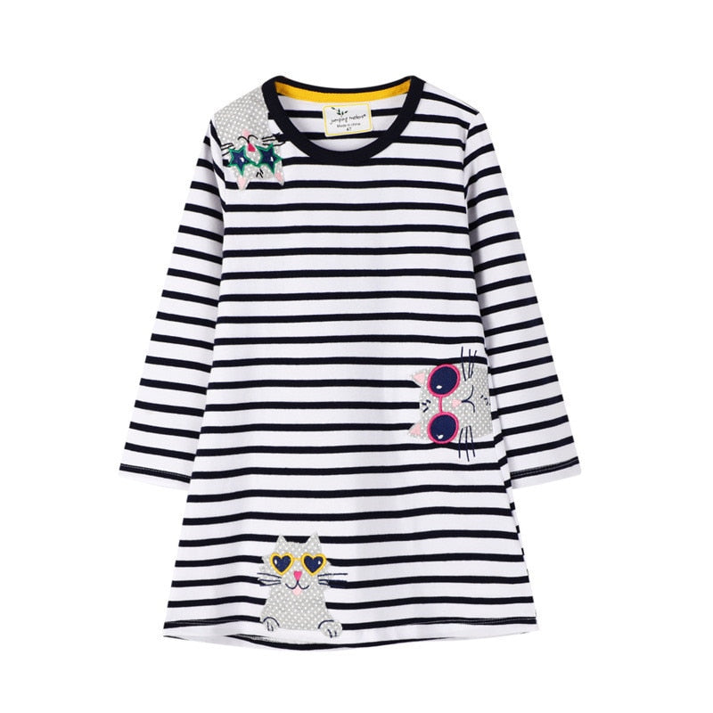 Vestido Manga Longa Para Meninas - 2 a 7 anos
