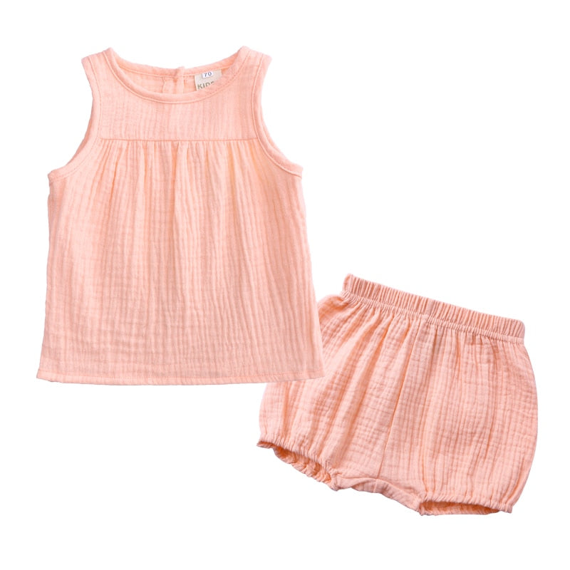 Conjunto de Roupas de Algodão Para Meninas - 6 Meses a 4 Anos
