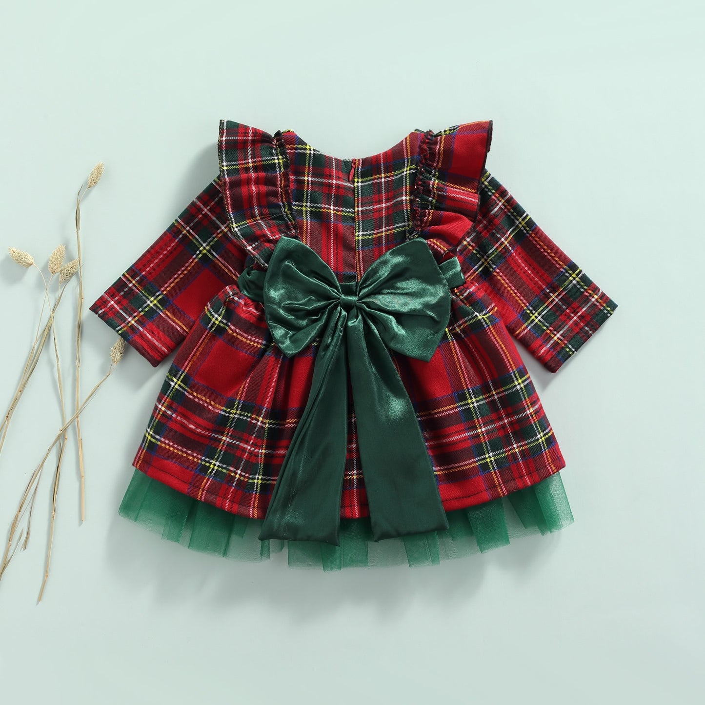 Vestido Xadrez Natalino - 6 meses a 6 anos