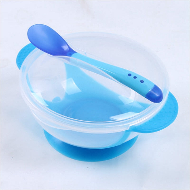 Tigela Infantil com Ventosa e Colher com Sensor de Temperatura