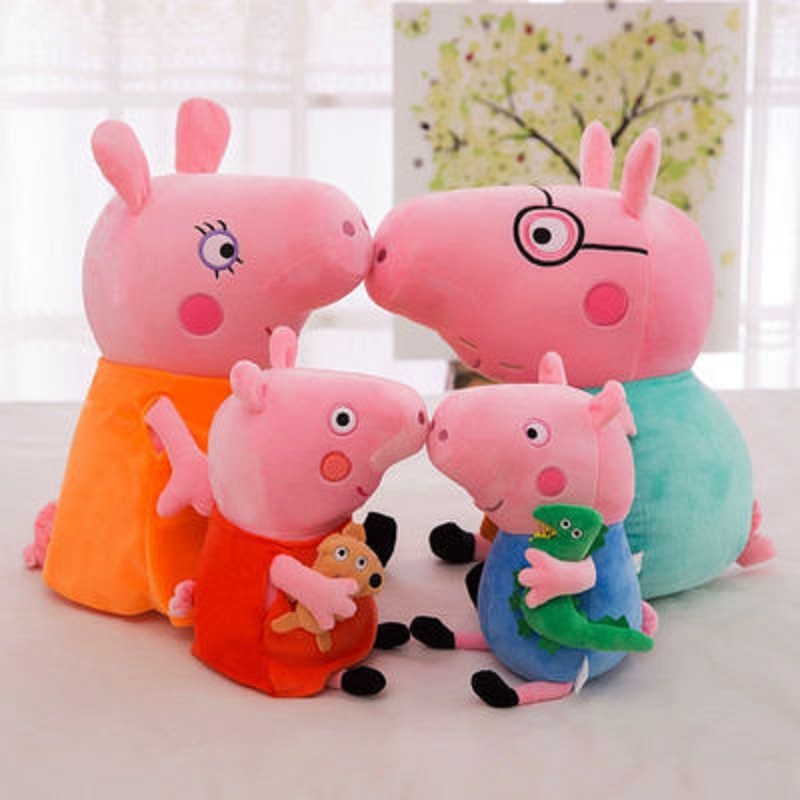 Peppa Pig e Família Conjunto Pelúcia