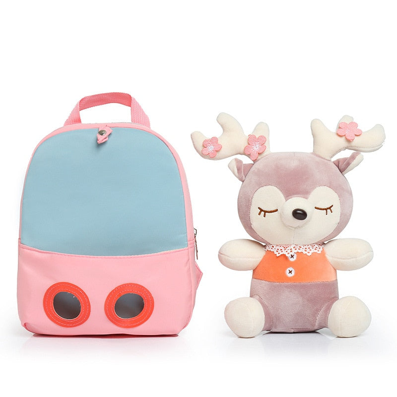 Mochila Escolar Infantil Animais de Pelúcia