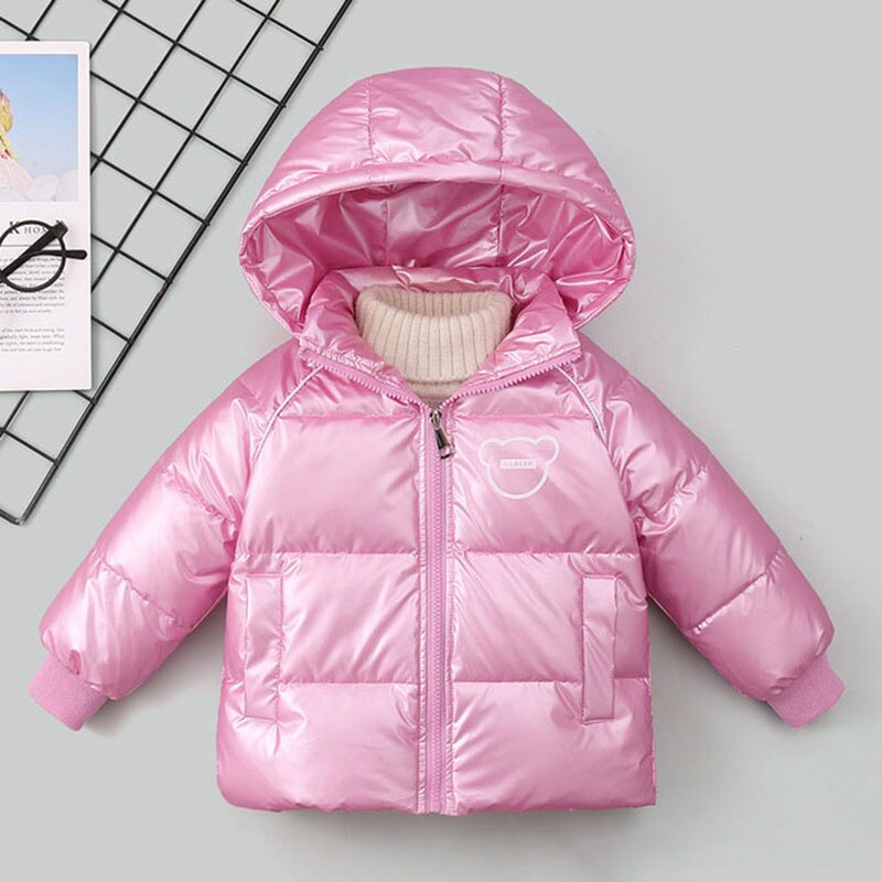 Jaqueta Infantil de Inverno com Capuz e Desenho nas Costas - 2-6 anos